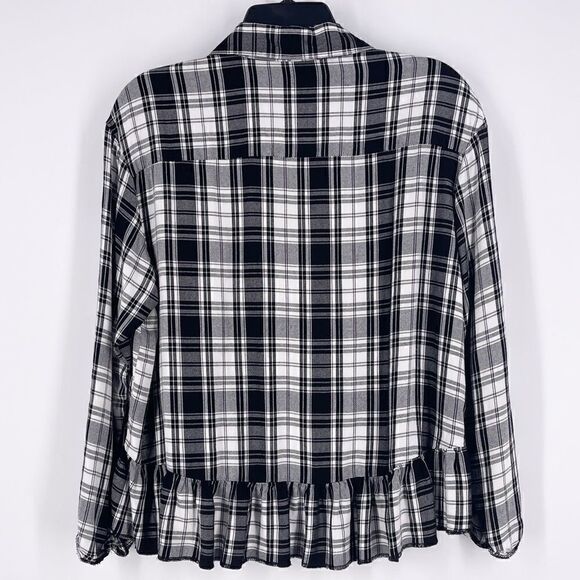 Philosophy ruffled hem plaid Top - Picture 3 of 8